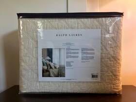 Ralph Lauren 650737706001 Home Aven King Diamond Quilted Coverlet Cream 100% Cotton
