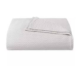 Ralph Lauren 886087475128 Kaia Matelass Coverlet Bedspread Chevron Queen Soft Grey 300