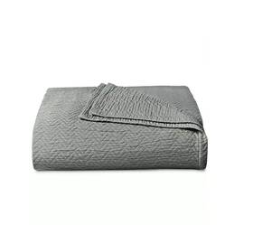 Ralph Lauren 886087475227 Kaia Matelass Coverlet Bedspread Blanket Chevron King Grey 385