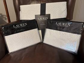 Ralph Lauren 886087475241 Kaia King Coverlet Set Sage Chevron Matelass With Shams 3 Piece