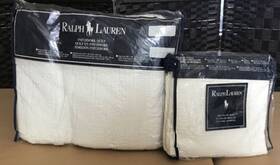 Ralph Lauren 886087503784 White Matelasse Quilt / Sham Old Stock New In Bag Crochet Trim