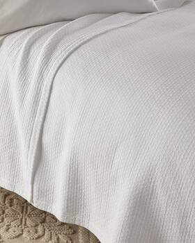 Ralph Lauren 886087509700 Brooks Full / Queen Quilted Coverlet White Cotton 96 X Blanket