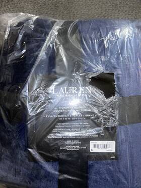 Bl60000s-0 Ralph Lauren Micromink Blanket Full/queen Navy 100% Microfiber Polyester