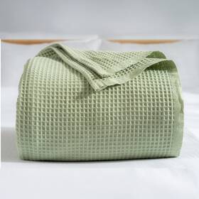 Waffle-weave-blanket-001 Rayme Tekstil 100% Turkish Cotton Waffle Blanket Twin - Cozy Airy Lightweight Summer Thro