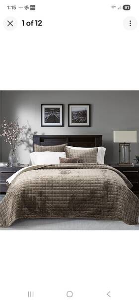 Recyco 313040946932 Luxury Velvet Quilt King Size Bedding Sets Brown Soft Comfort