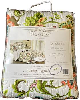 Dq457q Regal Comfort Virah Bella 3 Piece Quilt Set Nora Duke Imports Queen Size