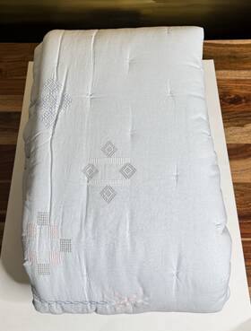 Restoration Hardware 423534060003 Geo Tribal Embroidered Quilt Full/queen Light Blue New 239