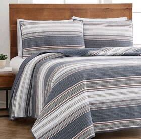 Retro Chic 783048198471 3-piece King Quilt Set Blue