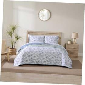 Ushsa91274318 Revman International King Quilt Set Reversible Cotton Bedding Queen Pen And Ink Palm Navy Blue