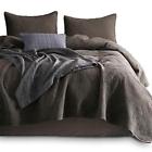 Rh8sy006s Kasentex Stone Washed Quilted Coverlet Set Cotton Ultra 712424150697