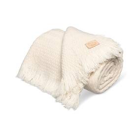 Ritzy 619438711374 Adara Ethnic Motif Heavyweight 100% Wool Blanket - Creamy White 63 X 8