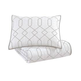 Riverbrook Home 679610853278 Exclusive Coverlet Collection Quilt Set Twin Alexander - White/gray 2 Piec