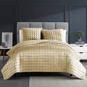 80774353 Riverbrook Home Full/queen 3pc Lyndon Quilt Set Gold -