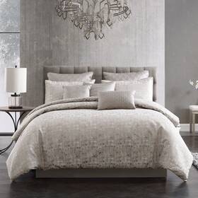 81884 Riverbrook Home 100% Polyester Comforter Set King Genoa - Gray 10 Piece