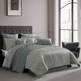 90756 Riverbrook Home Hendrix Comforter Set Queen Green 10 Piece