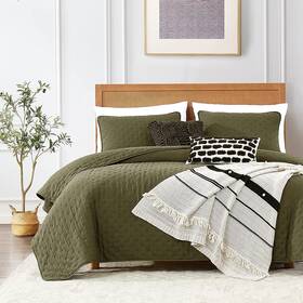 Roaringwild 313104931942 Green King Size Quilt Bedding Sets With Pillow Shams Olive Lightwei