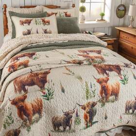 95128-k-1 Rods Exclusive Highland Cow Quilt Set