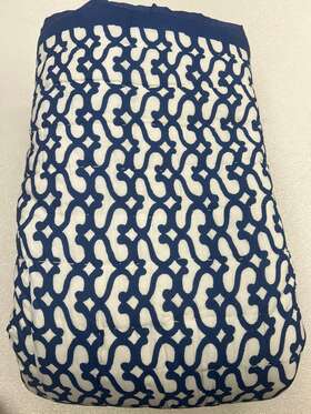 Roller Rabbit 889563267040 Roberta Cotton King Quilt Blue/white Hearts Preowned With Defects