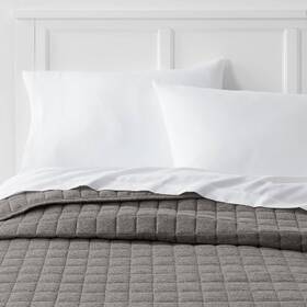 81785869 Room Essentials Quilt Cotton Blend Jersey Solid Black Heather Twin/twinxl