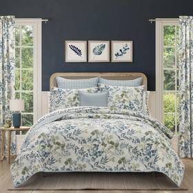 Royal Court 193842152980 Evergreen Blue 3 Piece King Quilt Set