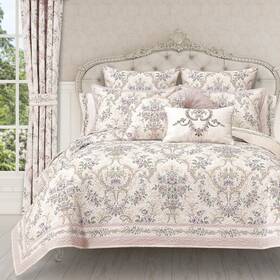 3028145kqlst Royal Court Avant Garden King/cal King 3pc. Quilt Set Blush
