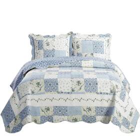 Royal Hotel Bedding 825624669965 Brea Oversized Coverlet Set Luxury Printed Design Quilt Bedspread - Filled