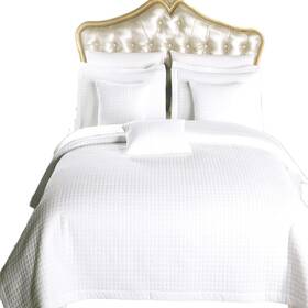 Royal Hotel Bedding 825624683183 Checkered Style Soft And Plush Coverlet 3pc Set Stitched Filled Bedspread E