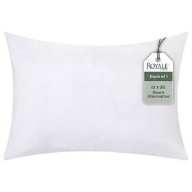 Royale Linens 011342277500 12x20 Pillow Insert - Down Alternative Throw Pillows R