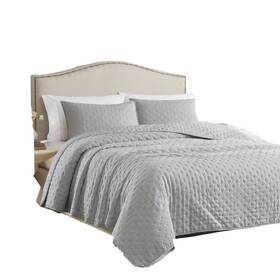 Bsc42934k Rt Designers Collection Cayla 3 Pieces Washed Pinsonic Lightweight Quilts Set