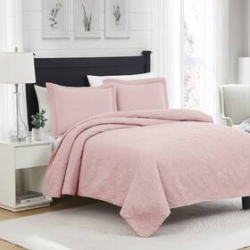 Bsm347103k Rt Designers Collection Milla 3pc Pinsonic Premium Quality All Season Quilt Set For Revitalize Bedroom