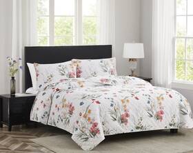 Bsmp386q Rt Designers Collection Melrose Prato Stitched Ob Quilt Queen Size - 3 Piece Set
