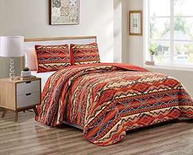 Rugs 4 Less 665752459744 Rustic Western Native American Quilt Bedspread Coverlet Bedding Set In Modern
