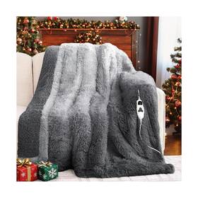 Rujipo 759242543522 Heated Electric Blanket Twin Faux Fur With Soft Thick Sherpa Warm Winter B