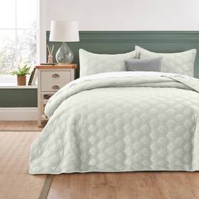 0021 S-k Homeware Bedspread Geometric Embossed Velvet Reversible Lightweight Quilt Soft Coverlet