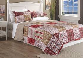 60503.3k.11 Safdie 060971503610 Duncan King Red Quilt Set 3 Piece