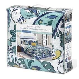 60111.2t.36 Safdie & Co. 688466007940 And Quilt Set Twin Blue