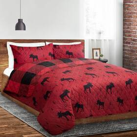 Safdie & Co. 688466050328 S And Quilt 2pc Set T Red Moose