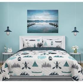 Safdie & Co. 688466068248 Quilts For Double Queen Bed Signature Print Bedspreads Soft Summer Quilt
