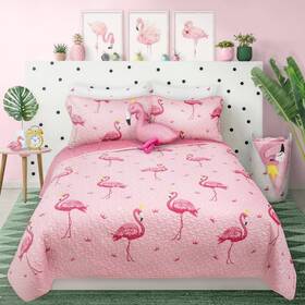 Safdie & Co. 688466069436 Quilts For Twin Bed Flamingo Bedspreads Soft Summer Quilt Lightweight Mic