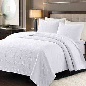 Safonory 744759517630 Quilt Set King Size 106 Inch X96 White - Summer Soft Lightweight Microfib