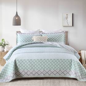 Sahsahcasa 647349352935 Quilt Queen Size Set 100% Cotton Floral Bedd