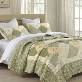 X102 Sahsahcasa 658358527511 100% Cotton 120 Inch Oversized Queen Bedspread Coverlet Quilt Set