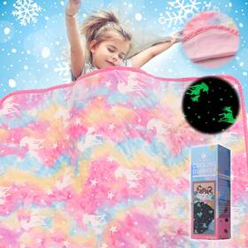Salimah 768461268307 Cooling Blanket For Hot Sleepers Glow In The Dark Unicorns Gifts