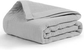 420026 Salt Earth 100% Cotton Muslin Throw Blanket Gauze - 55x75 Twin Scottish Grey