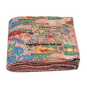 B08gx3ybtd Sambhav Quilt Hub Floral Printed Cotton Quilted Blanket Indian Handmade