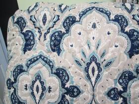 Sanctuary Pct 645470158266 Six Piece Reversible Queen Quilt Set In Navy And Gray Print