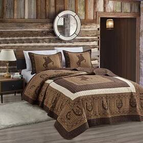 Sapphire Home 840169729110 Luxury 3-piece Quilt Bedspread Set - Western Design Collection