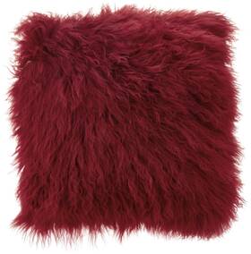 3564.r16s Saro Lifestyle Mongolian Lamb Fur Poly Filled Throw Pillow Red 16 Inch X16