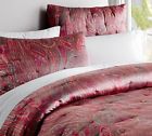 Scarlett Silk Euro King Set Bedding Nip Quilt Pottery Shams - 3 Barn Paisley