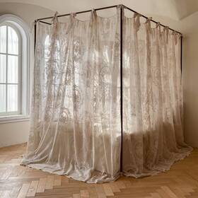 Wmnt4132 Scmtywcq Elegant Lace Princess 4 Corner Post Mosquito Net Romantic For Girls Women Bed